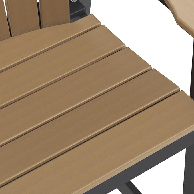 Tall Adirondack Chairs, Outdoor Bar Height Chair for Patio, Heavy-Duty Tall Adirondack Chair, Weatherproof HDPE Chairs for Deck, Poolside, Brown and Black