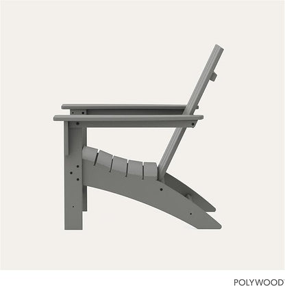 POLYWOOD Modern Adirondack Chair – All-Weather Outdoor Lawn Adirondack Chairs – HDPE, Fade-Resistant & Durable Outdoor Furniture – For Patio, Deck & Fire Pit Chairs – Grey