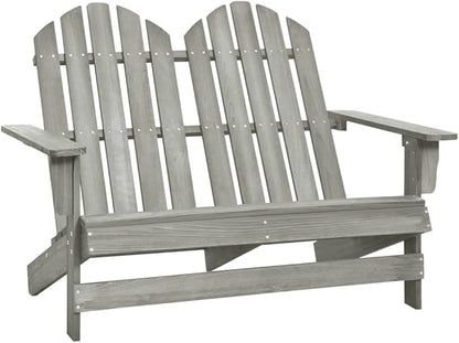 Lawn Chairs Porch Furniture Patio Furniture Set 2-Seater Patio Adirondack Chair Solid Wood Fir Grayfor Outdoor Kitchen Lawn Garden