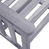 Gray Solid Acacia Wood Garden Chair with Built-in Tea Table Medium Size Outdoor Furniture Set for Patio Balcony Rustic - Photo 6