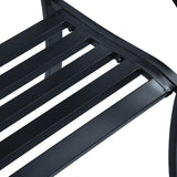 49.2-inch Metal Garden Bench, Vintage Floral Black Steel Outdoor Bench for Patio, Porch, Backyard Seating - Photo 7
