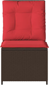 Outdoor Reclining Patio Sofa, Single Seat PE Rattan Garden Chair with Adjustable Backrest - Photo 5