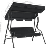 Outdoor Furniture, Accommodating 2 People, with Armrests, Outdoor Swing Bench, Roof with Sunshade, Sturdy Metal Frame - Photo 6