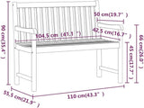 43.3" Acacia Wood Garden Bench, Natural Brown, Weather-Resistant, Holds 2 Adults 242 lbs Each for Patio Porch Balcony - Photo 2