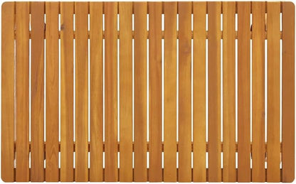 Garden Coffee Table Golden Brown Solid Acacia Wood Outdoor Furniture Modern Design Slatted Top Durable Construction Compact Size 35.4in by 21.7in for Patio Balcony Indoor