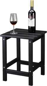Vasitelan Outdoor Adirondack Square Side Table, Pool Composite Patio Table,HDPE End Tables for Backyard,Pool (Black) - Photo 5