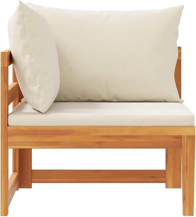 Modern Outdoor Corner Sofa with Thick Cushions and Removable Covers, Durable Acacia Wood Patio Furniture for Garden - Photo 5