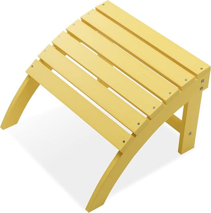 Psilvam Adirondack Ottoman, Adirondack Footstool for Adirondack Chair Weather Resistant Foot Rest for Outdoor Porch, Yard, Garden, Porch (Yellow)