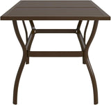 Patio Table Brown 55.1"x31.5"x28.3" Steel - Photo 4