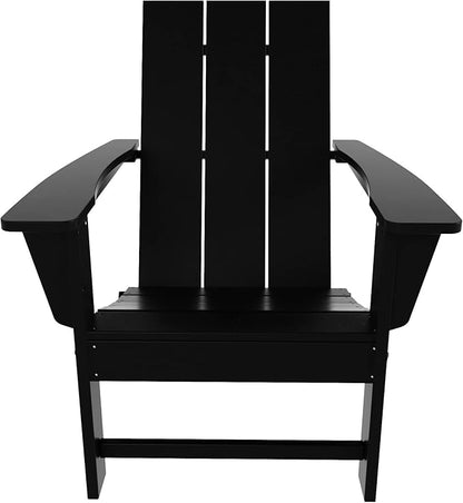 WestinTrends Ashore Modern Outdoor Folding Adirondack Chair (Set of 2), Black