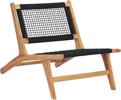 Sun Lounger Natural Teak Hardwood, Oiled Finish, Outdoor Chaise Lounge Chair with Removable Footrest, Patio Deck Garden, 23.6x35.2x25.6 in Outdoor Chaise