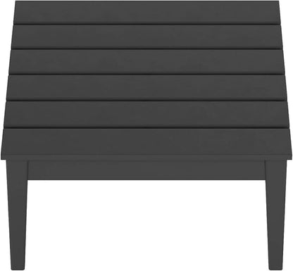 WestinTrends Ashore Outdoor Coffee Table, 32 Inch All Weather Poly Lumber Adirondack Patio Coffee Table Square Low Table, Gray