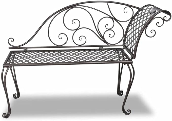 Beautiful Appearance, Comfortable seat,Outdoor Furniture Patio Balcony Benches,Garden Chaise Lounge 50.4" Steel Antique (Brown)