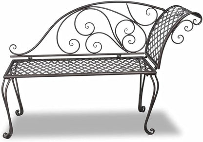 Beautiful Appearance, Comfortable seat,Outdoor Furniture Patio Balcony Benches,Garden Chaise Lounge 50.4" Steel Antique (Brown)
