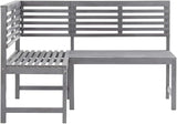 vidaXL Patio Corner Bench, Outdoor Wooden Bench for Garden Park Potting Picnic, Solid Acacia Wood, Easy Assembly - Photo 7