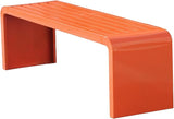 Outdoor Bench Without Backrest, Pure Wrought Iron Metal Garden Bench with Pre-drilled Fixing Holes for Patios, Porches - Photo 1