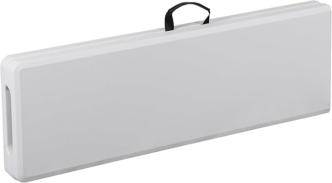SUPER DEAL 6 FT Plastic Folding Bench, Portable Outdoor Bench with Handle & Non-Slip Mat, Waterproof Dining Seat for Picnic Party Garden Camping Soccer Field, 1 Pack, White