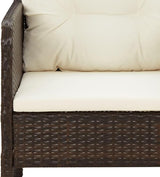 2-Piece Patio Lounge Set with Cushions Brown Poly Rattan Outdoor Furniture Set for Garden Balcony Porch - Photo 7