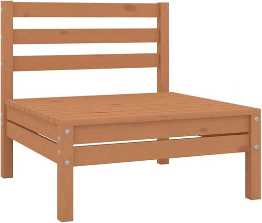 3-Piece Patio Lounge Set, Solid Pinewood Garden Conversation Set, Honey Brown Outdoor Sofa with Coffee Table, Rustic Modular Furniture for Backyard Porch
