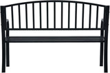 Black Metal Garden Bench 47.2 Inch Outdoor Seating with Powder-Coated Steel Frame - Photo 5