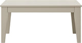 WestinTrends Malibu Low Outdoor HDPE Patio Rectangle Coffee Table, Sand - Photo 3