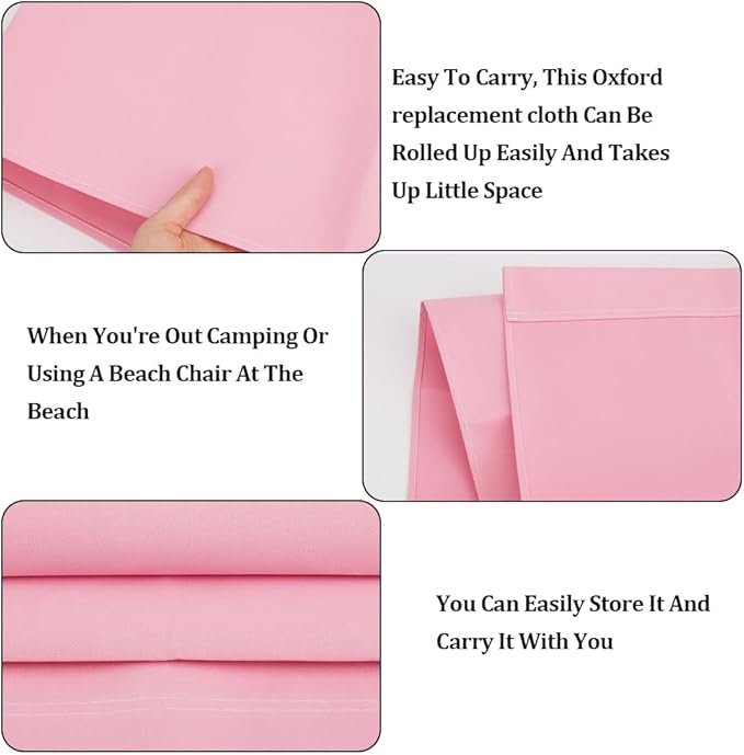 GORGECRAFT Pink Oxford Cloth Beach Sling Chair Replacement, 435*1165mm, Reclining, Waterproof, Portable, Easy to Use, Sunbathing, Garden, Courtyard, Beach, Relaxation