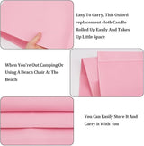 GORGECRAFT Pink Oxford Cloth Beach Sling Chair Replacement, 435*1165mm, Reclining, Waterproof, Portable, Easy to Use - Photo 6