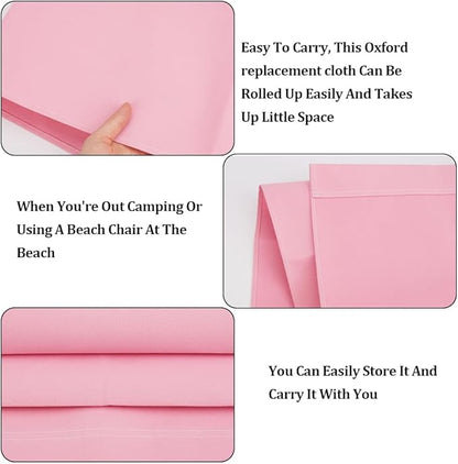 GORGECRAFT Pink Oxford Cloth Beach Sling Chair Replacement, 435*1165mm, Reclining, Waterproof, Portable, Easy to Use, Sunbathing, Garden, Courtyard, Beach, Relaxation