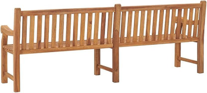 Extra Large Solid Teak Wood Garden Bench, 89.8 Inch Rectangular Outdoor Patio Seating for Four People, Heavy-Duty Weather Resistant Durable Furniture with Smooth Finish,