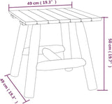 Rustic Solid Wood Square Side Table for Outdoor Garden Balcony Use, Untreated Spruce Wood with Natural Texture - Photo 6