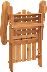 Solid Acacia Wood Foldable Adirondack Chair with Oiled Finish for Outdoor Patio Garden Comfortable Seating and Easy - Photo 3