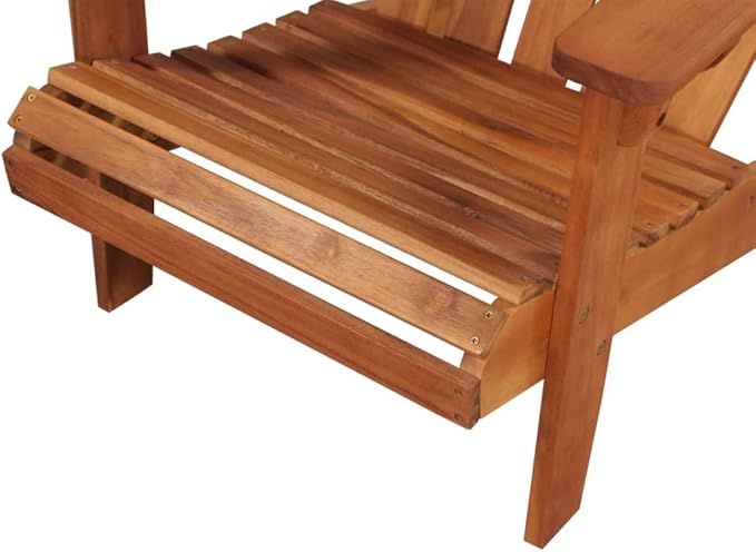 Brown Solid Acacia Wood Standard Durable Garden Adirondack Chair with Ergonomic Backrest for Patio Balcony Outdoor - Photo 3