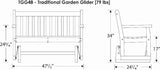 POLYWOOD TGG48GR Traditional Garden 48-Inch Glider, Green - Photo 3