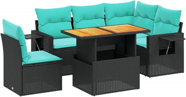 vidaXL Patio Sofa Set with Cushions 6 Piece, Outdoor Sectional Sofa Couch, Patio Conversation Set for Garden Backyard - Photo 1
