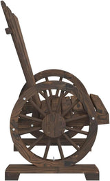 Solid Fir Wood Adirondack Chair with Burnt Wood Finish for Outdoor Relaxation and Patio Seating - Photo 6