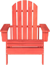 Red Solid Fir Wood Medium Ergonomic Adirondack Chair for Outdoor Relaxation in Garden Patio Poolside with - Photo 3