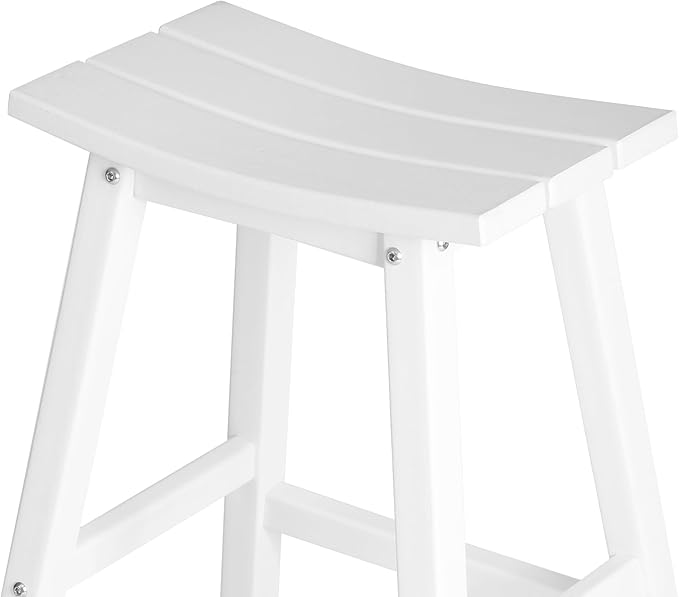WestinTrends Malibu Malibu 24 Inch Counter High Saddle Stools (Set of 3), White - Photo 6