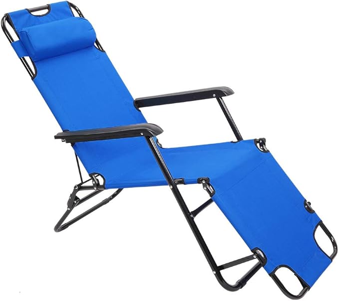 Outdoor Folding Chaise Lounge Chair, Patio Sun Lounger Reclining Beach Chair Sun Patio Pool Lawn Recliner Chair - Photo 5