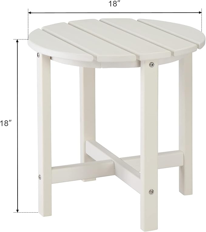 Patio Side Table, Pool Composite Patio Table, HDPE End Tables for Backyard, Pool, Indoor Companion - Photo 3