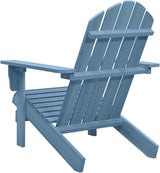 Solid Fir Wood Adirondack Chair Blue Patio Furniture Outdoor Relaxing Lounge Chair for Garden Backyard Poolside - Photo 5
