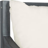 SAFAVIEH Outdoor Collection Pomona Ash Grey Solid Wood/Beige Lounger Bench Sofa Loveseat (PAT6740B) - Photo 7