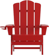 Flash Furniture Newport Adirondack Chairs with Cup Holders, Weather Resistant Poly Resin Adirondack Chairs, Set of 2 - Photo 9