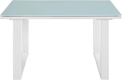 Modway Fortuna Aluminum Outdoor Patio Side Table in White