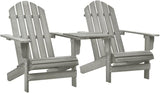 Grey Solid Fir Wood Adirondack Chair, Durable Outdoor Seating for Patio Garden Balcony - Photo 1