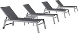 PURPLE LEAF 6-Piece Outdoor Chaise Lounge Oversized Pool Lounge Chairs with Easy-to-Move Wheels and Adjustable Backrest - Photo 1