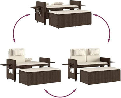Garden Bench Brown, Cream White Yard Bench Patio for Outdoor Lawn