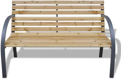 Patio Bench,Benches for Outside,Yard Bench,Garden Bench,Bench with Back,with Armrests,for The Front Porch,Deck, Balcony,Backyard,Outdoor,Lawn,Park, Porch,Path,47.2” Wood and Iron
