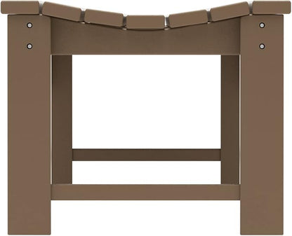 Costaelm Outdoor Benches Weatherproof, All Weather Resistant Park Bench Poly Lumber Backless Garden Bench Seat for Entryway Front Porch, Weathered Wood