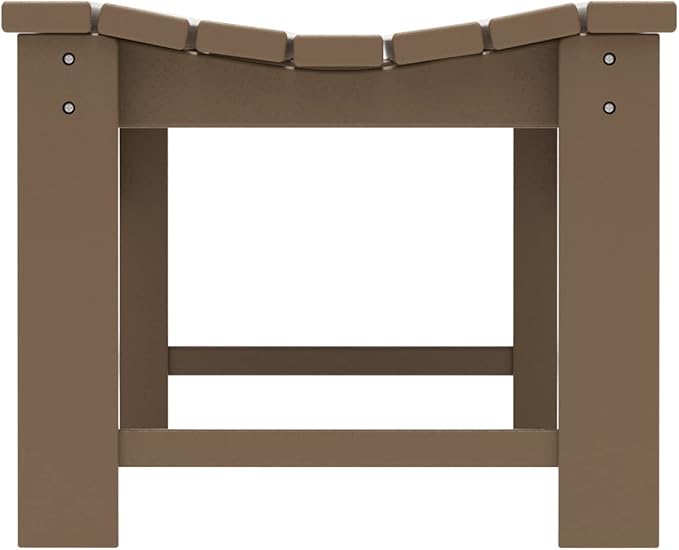 WO Home Furniture Outdoor 46" Backless HDPE Adirondack Bench, Poly Lumber Seat for Patio, Backyard, Balcony, All Weather Resistant with UV Protection, Weatherwood