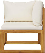 Garden Bench Deck Bench 2-Seater Patio Bench with Cream White Cushions - Photo 4